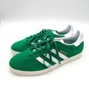 Adidas Gazelle Lace-Up Sneaker Shoes Men's Green/Cloud White Size US11 EU45 1/3